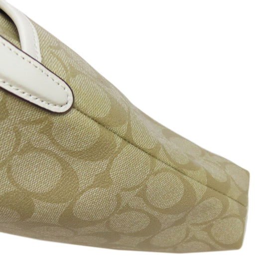 COACH Shoulder Bag F29210 PVC beige Signature Women Used Authentic