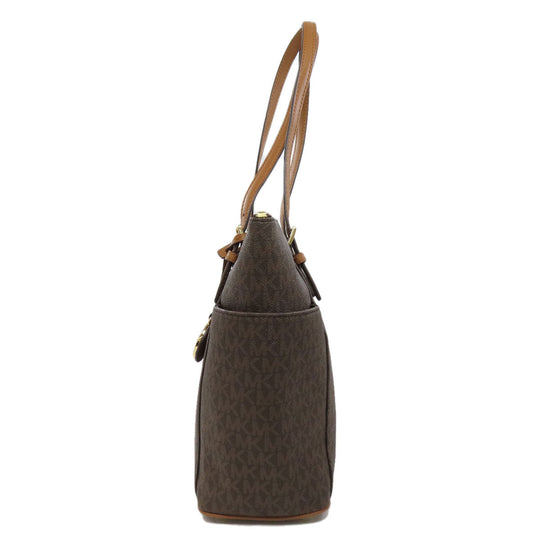 MICHAEL KORS Tote Bag PVC Brown MK signature Women Used Authentic