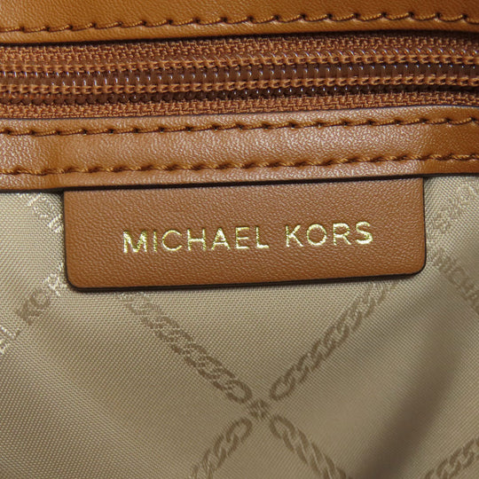 MICHAEL KORS Tote Bag PVC Brown MK signature Women Used Authentic