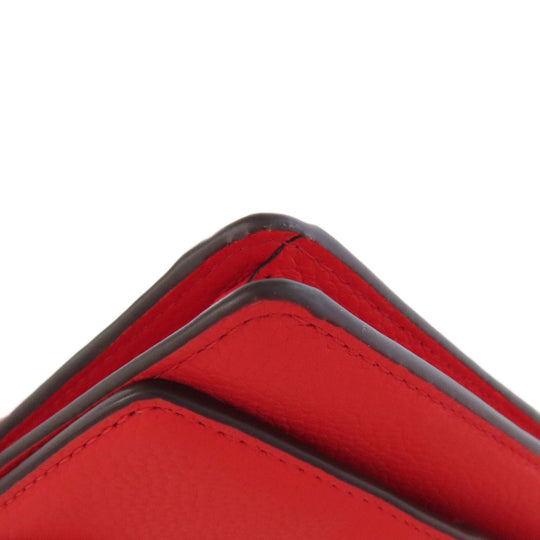MICHAEL KORS Long Wallet Purse leather Red Shoulder wallet Women Used Authentic