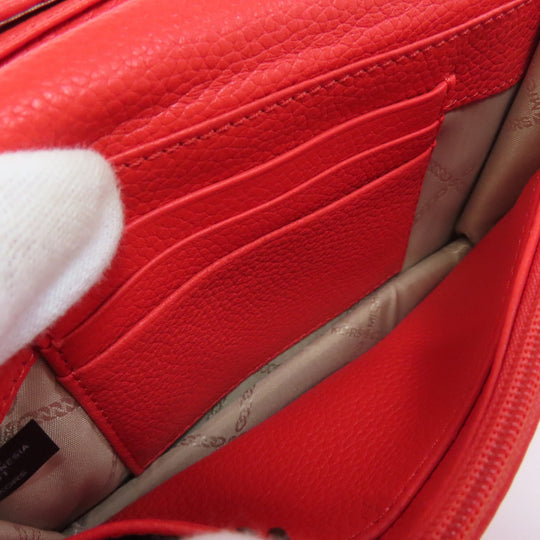 MICHAEL KORS Long Wallet Purse leather Red Shoulder wallet Women Used Authentic
