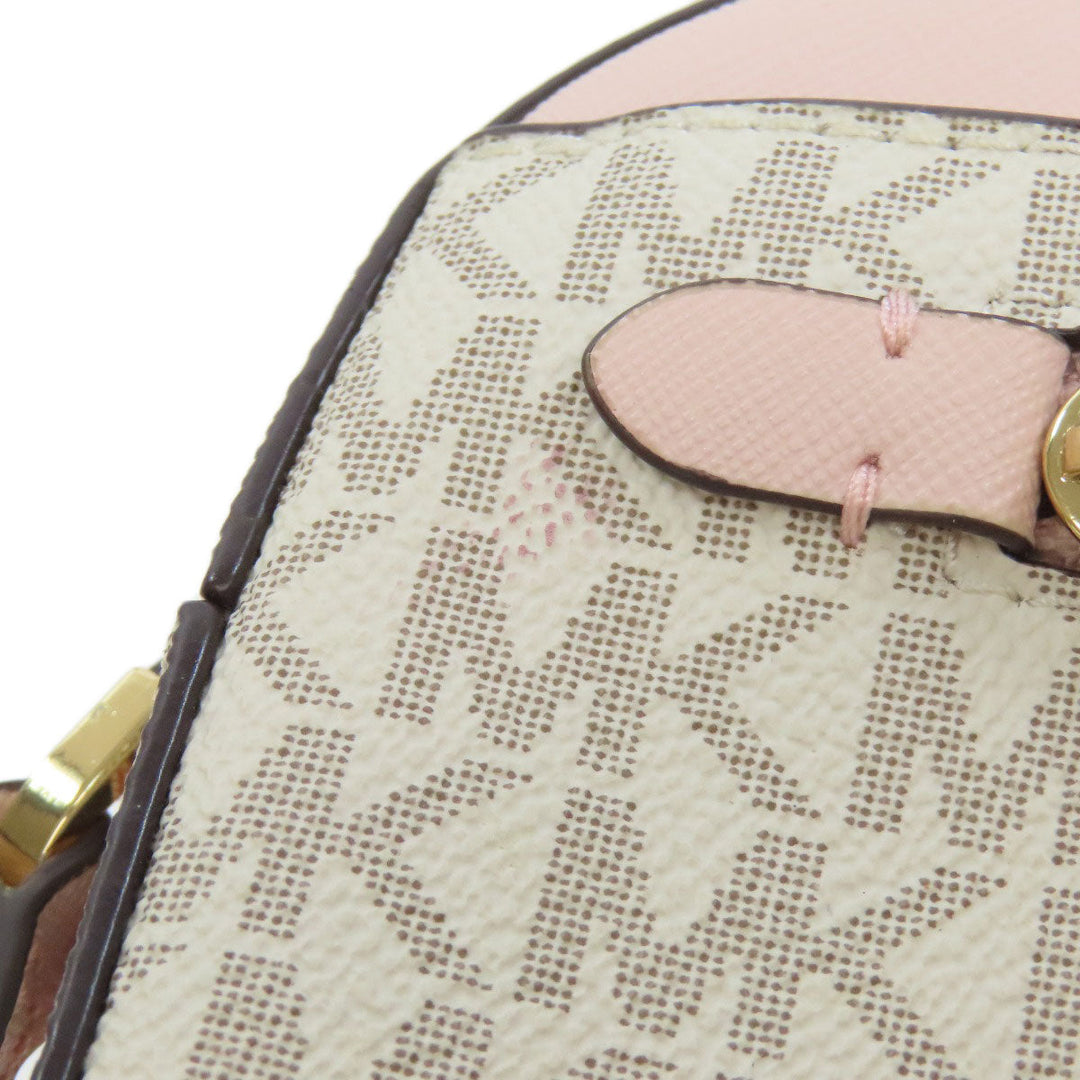 MICHAEL KORS Shoulder Bag PVC white MK signature Women Used Authentic