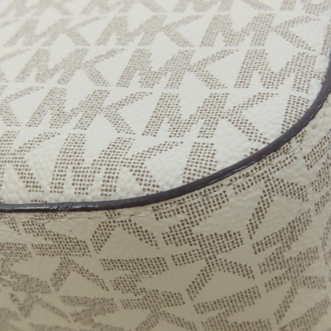 MICHAEL KORS Shoulder Bag PVC white MK signature Women Used Authentic