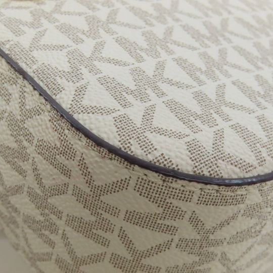 MICHAEL KORS Shoulder Bag PVC white MK signature Women Used Authentic