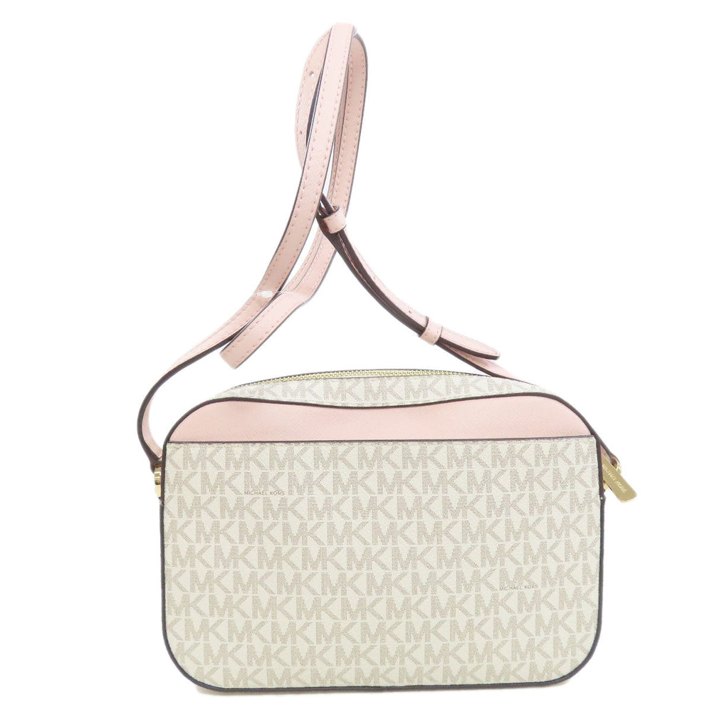 MICHAEL KORS Shoulder Bag PVC white MK signature Women Used Authentic
