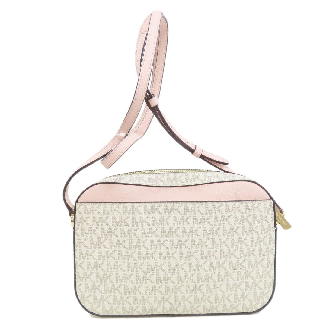 MICHAEL KORS Shoulder Bag PVC white MK signature Women Used Authentic