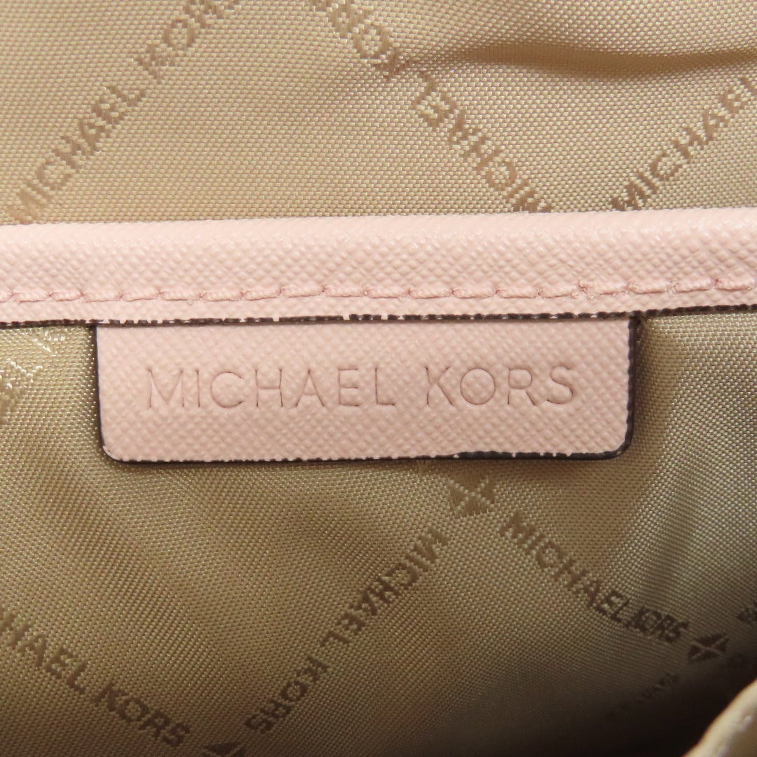 MICHAEL KORS Shoulder Bag PVC white MK signature Women Used Authentic