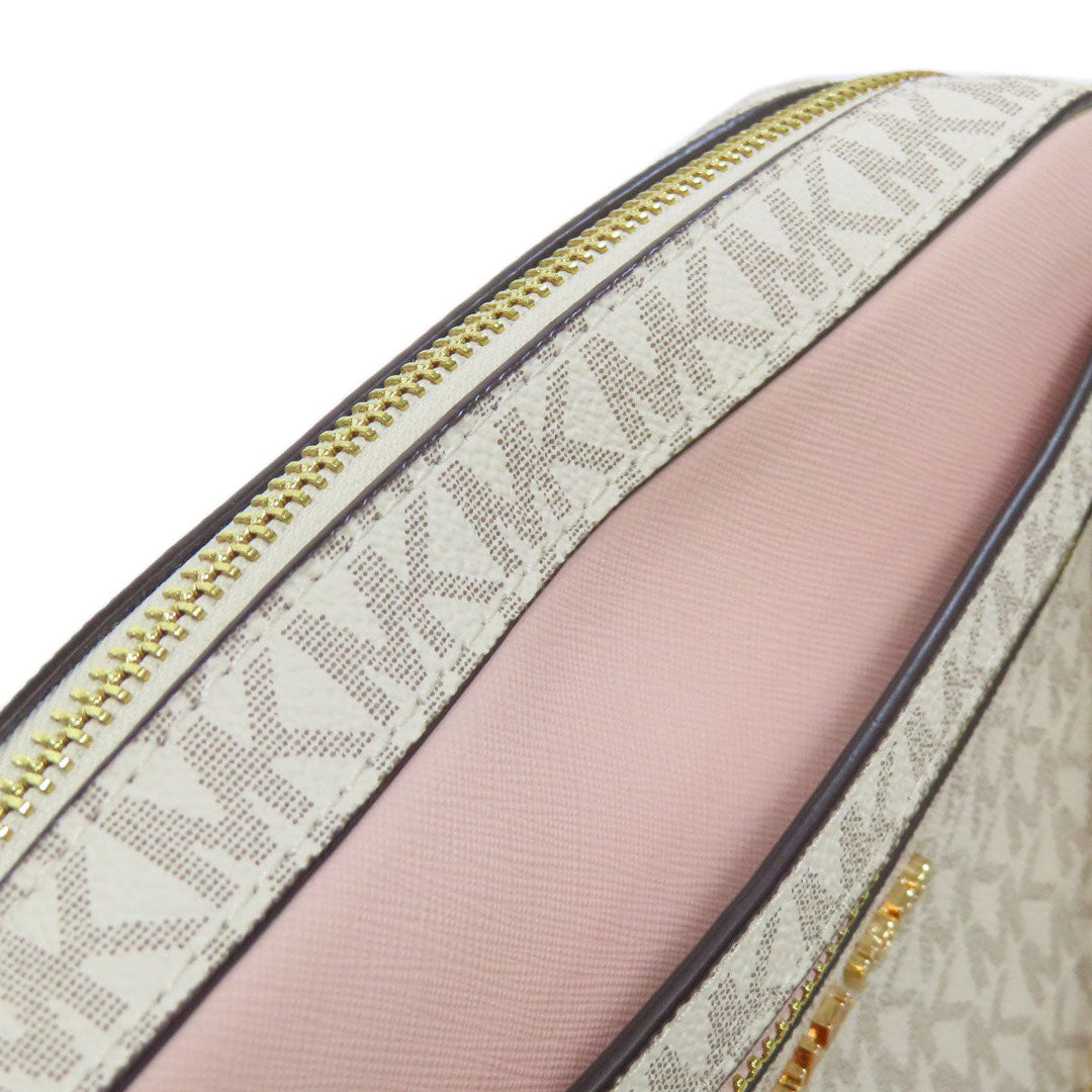 MICHAEL KORS Shoulder Bag PVC white MK signature Women Used Authentic
