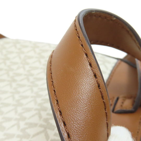 MICHAEL KORS Backpack PVC white MK signature Women Used Authentic