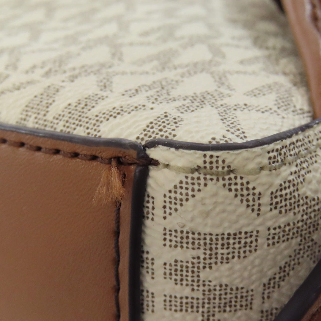 MICHAEL KORS Backpack PVC white MK signature Women Used Authentic