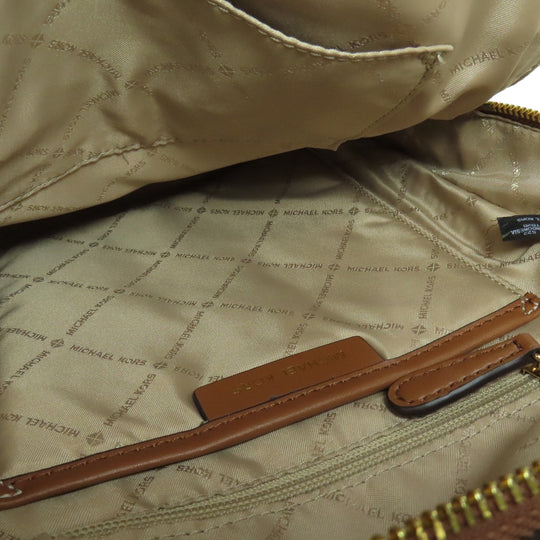 MICHAEL KORS Backpack PVC white MK signature Women Used Authentic