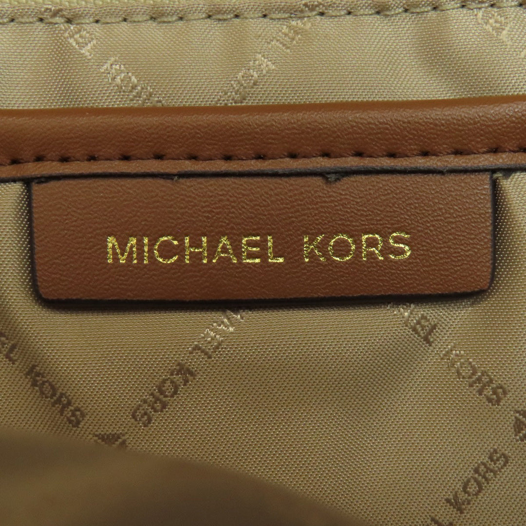 MICHAEL KORS Backpack PVC white MK signature Women Used Authentic