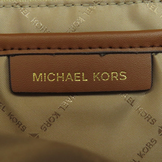 MICHAEL KORS Backpack PVC white MK signature Women Used Authentic