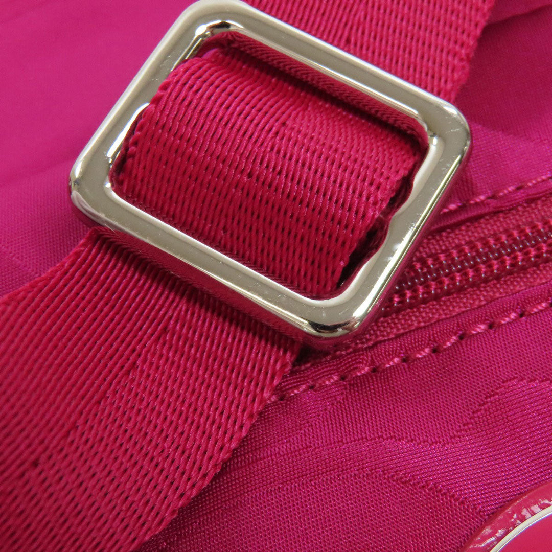 COACH Shoulder Bag F77408 Nylon pink Signature Women Used Authentic