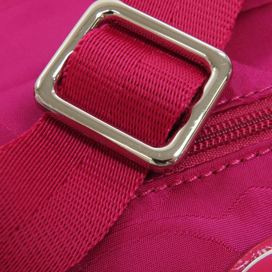 COACH Shoulder Bag F77408 Nylon pink Signature Women Used Authentic