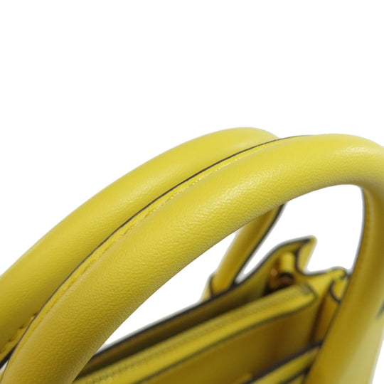 MICHAEL KORS Handbag PVC yellow logo Women Used Authentic