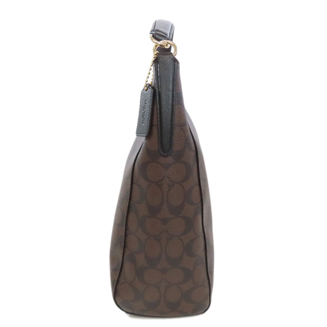 COACH Handbag F34910 PVC Brown Signature 2WAY Women Used Authentic