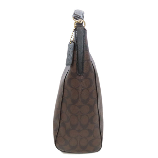 COACH Handbag F34910 PVC Brown Signature 2WAY Women Used Authentic