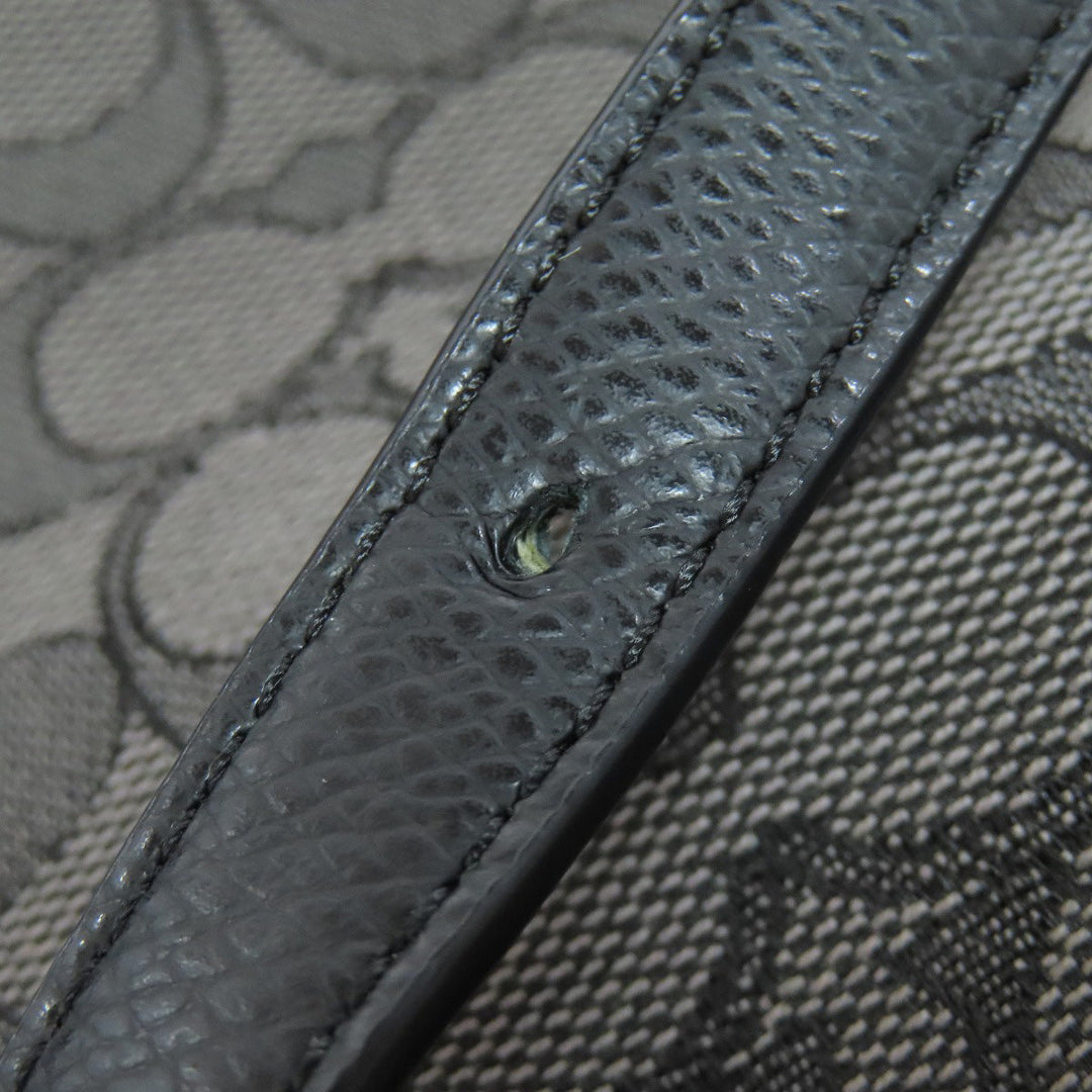 COACH Shoulder Bag F55363 canvas black Signature Women Used Authentic