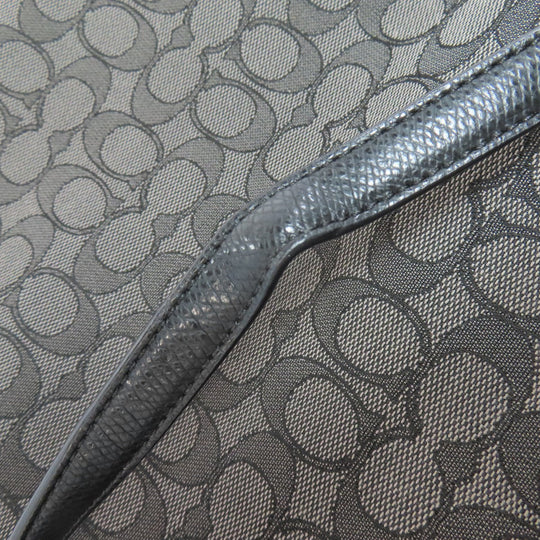 COACH Shoulder Bag F55363 canvas black Signature Women Used Authentic