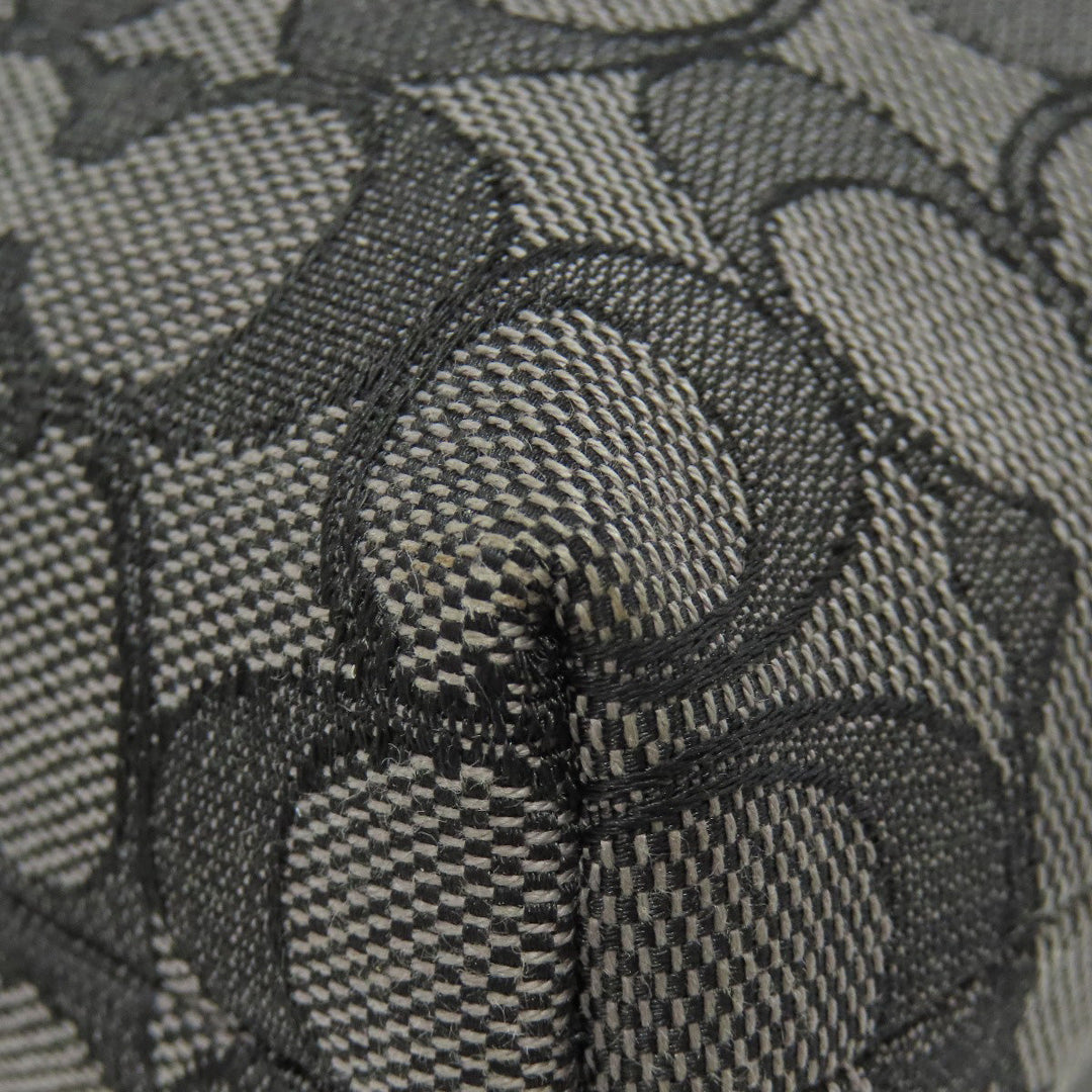 COACH Shoulder Bag F55363 canvas black Signature Women Used Authentic