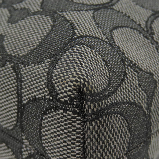 COACH Shoulder Bag F55363 canvas black Signature Women Used Authentic