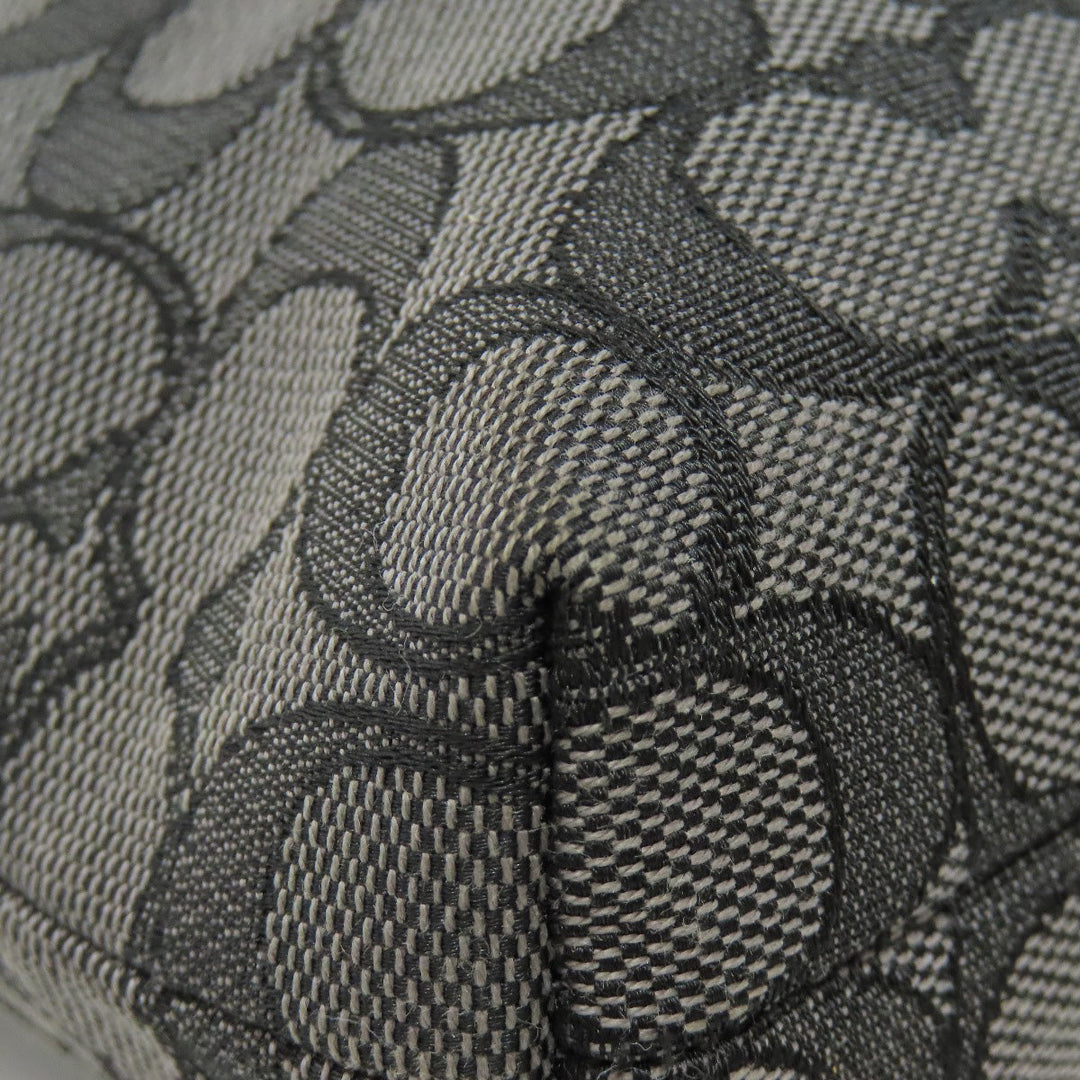 COACH Shoulder Bag F55363 canvas black Signature Women Used Authentic