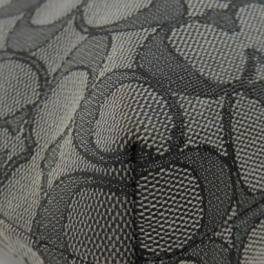 COACH Shoulder Bag F55363 canvas black Signature Women Used Authentic