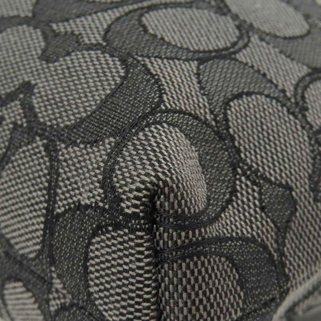 COACH Shoulder Bag F55363 canvas black Signature Women Used Authentic