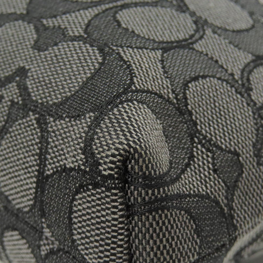 COACH Shoulder Bag F55363 canvas black Signature Women Used Authentic