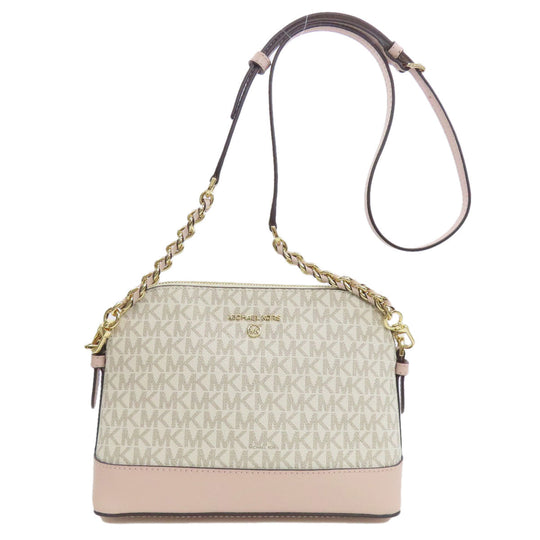 MICHAEL KORS Shoulder Bag PVC white MK signature