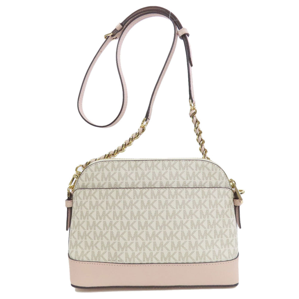 MICHAEL KORS Shoulder Bag PVC white MK signature
