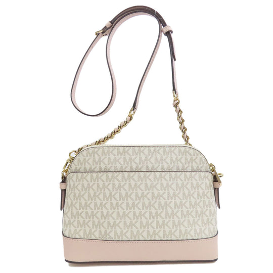 MICHAEL KORS Shoulder Bag PVC white MK signature