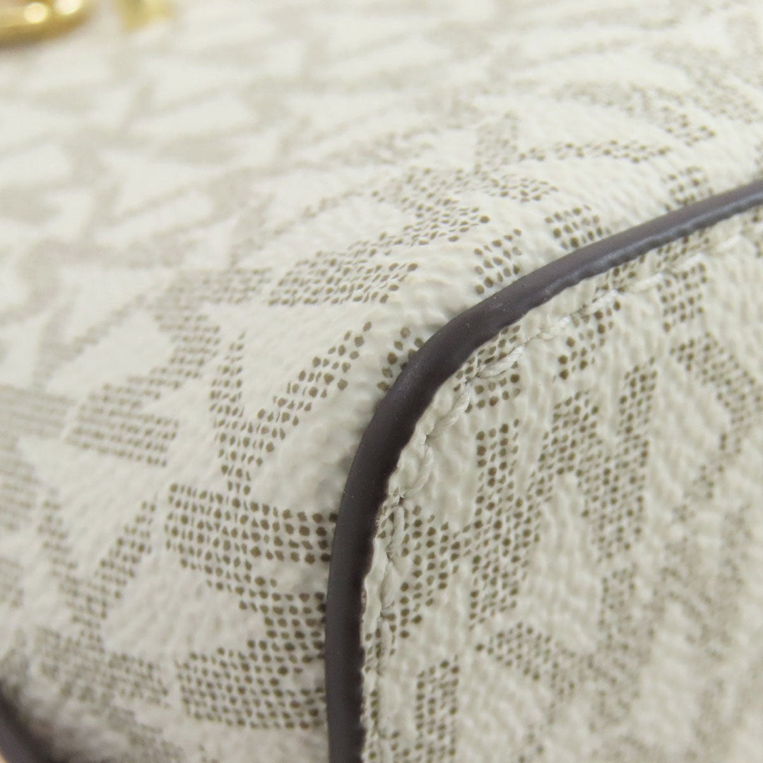 MICHAEL KORS Handbag PVC white MK Signature 2WAY Women Used Authentic