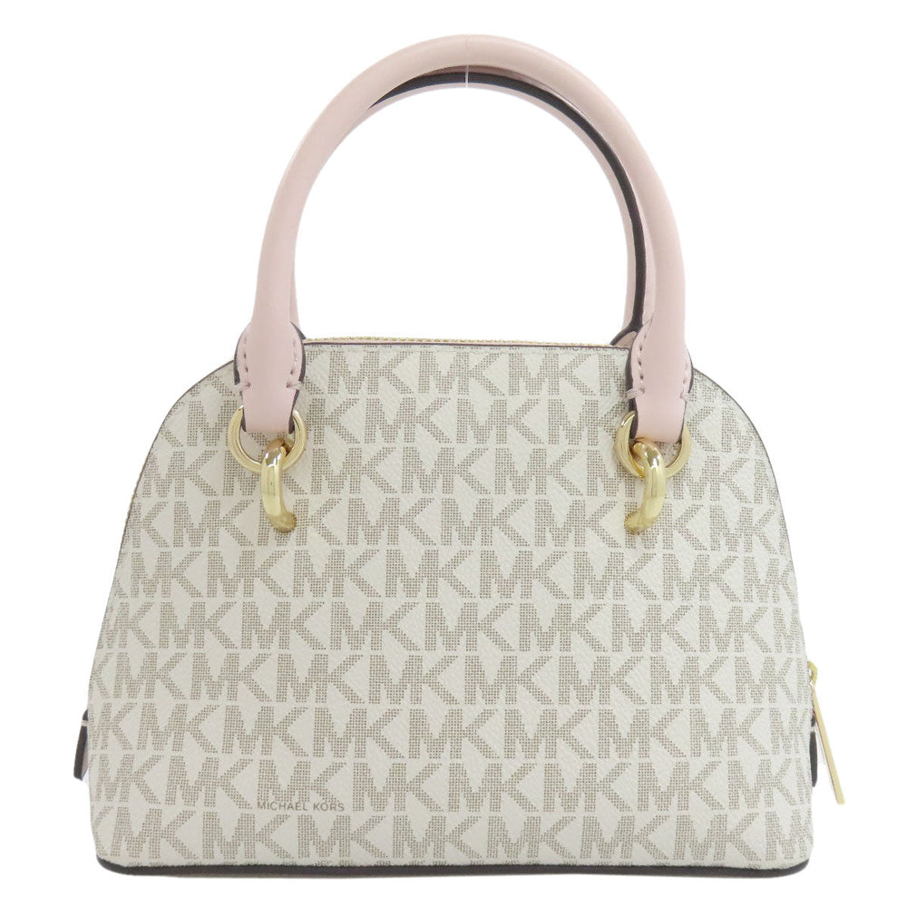 MICHAEL KORS Handbag PVC white MK Signature 2WAY Women Used Authentic