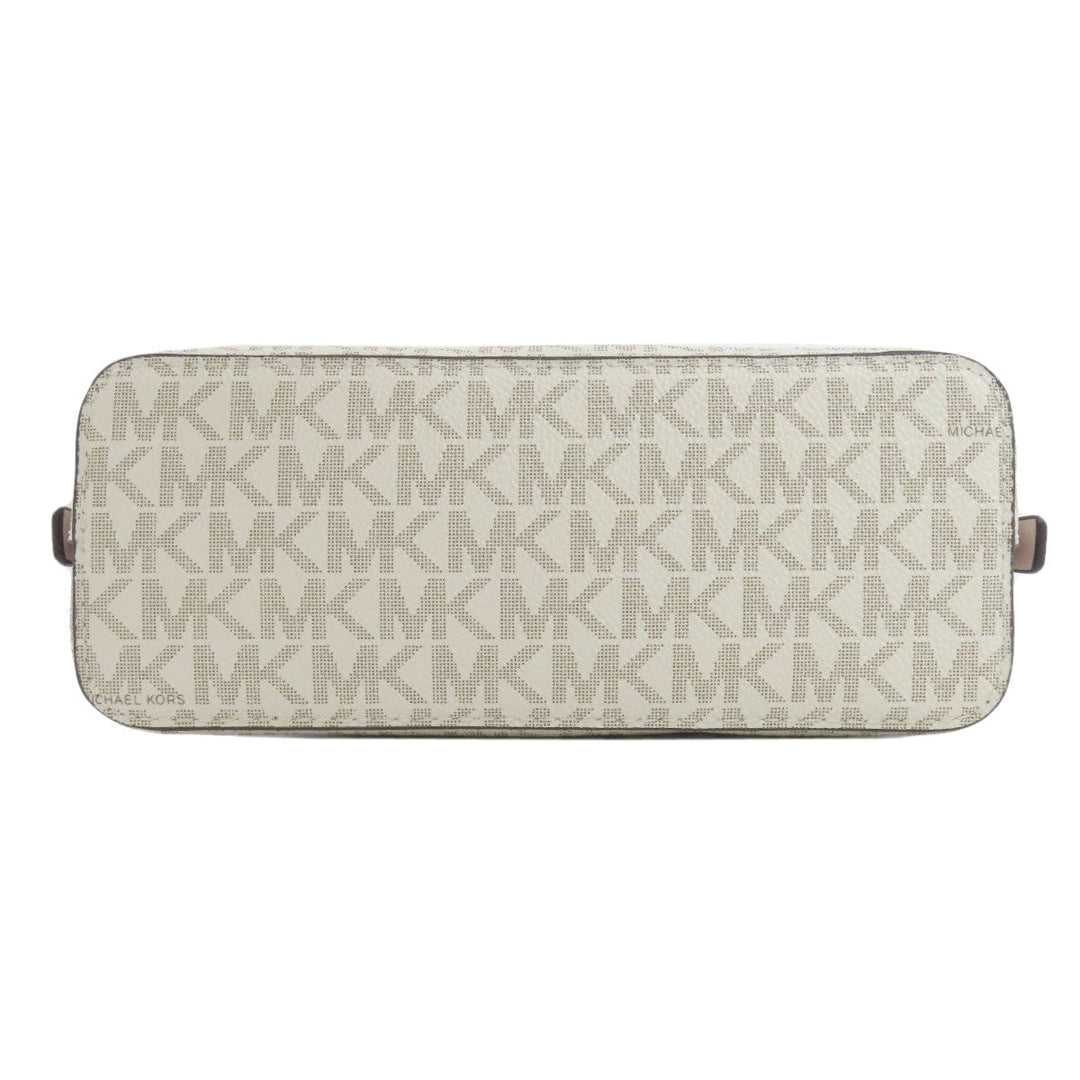 MICHAEL KORS Handbag PVC white MK Signature 2WAY Women Used Authentic