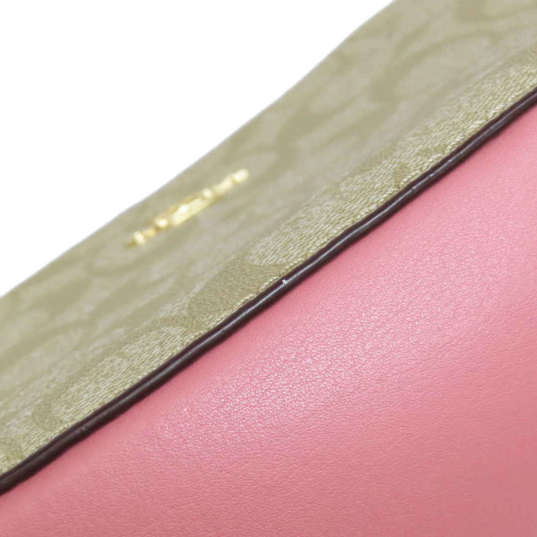 COACH Shoulder Bag 91677 PVC beige Signature