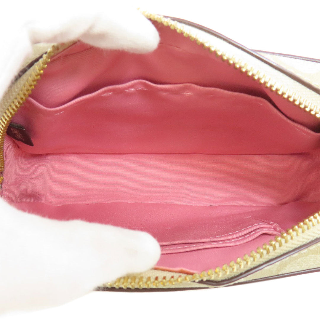 COACH Shoulder Bag 91677 PVC beige Signature