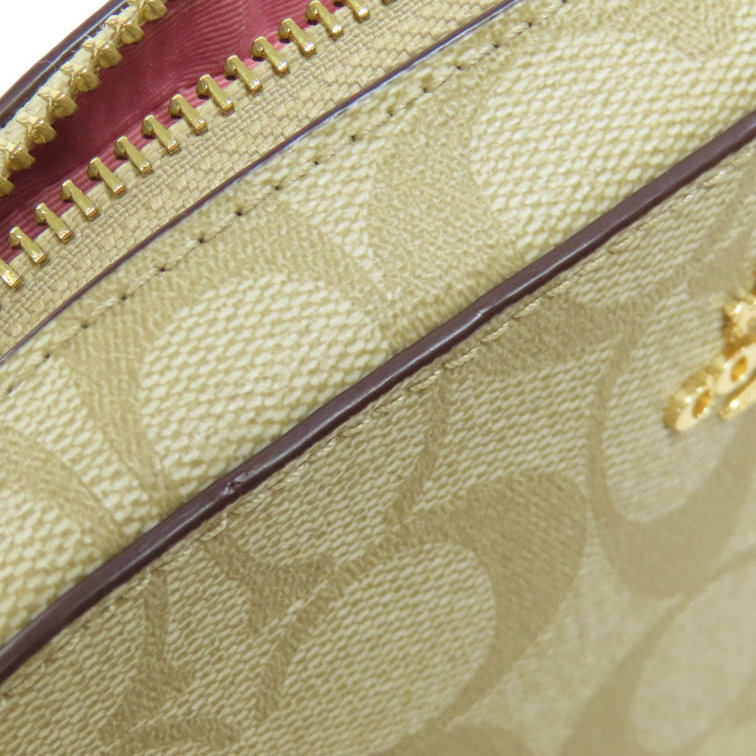 COACH Shoulder Bag 91677 PVC beige Signature