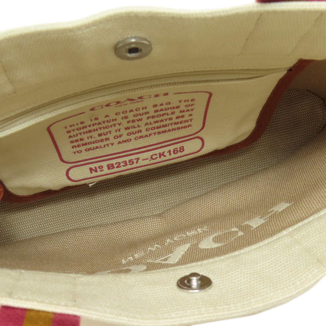 COACH Handbag CK168 canvas beige Small tote Women Used Authentic