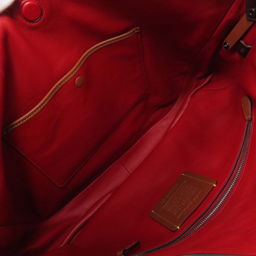 COACH Tote Bag 31674 leather Red one belt Women Used Authentic