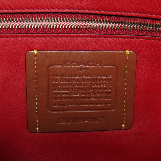 COACH Tote Bag 31674 leather Red one belt Women Used Authentic