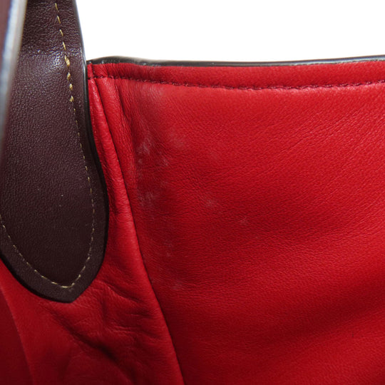 COACH Tote Bag 31674 leather Red one belt Women Used Authentic