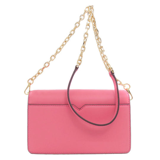 MICHAEL KORS Shoulder Bag leather pink Long shoulder Women Used Authentic