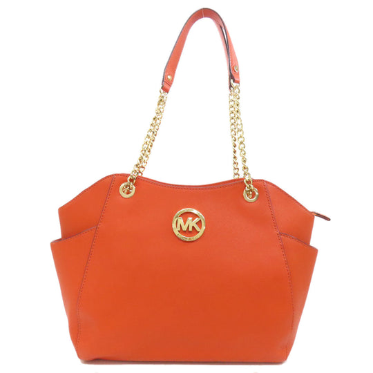 MICHAEL KORS Tote Bag PVC Orange logo Women Used Authentic