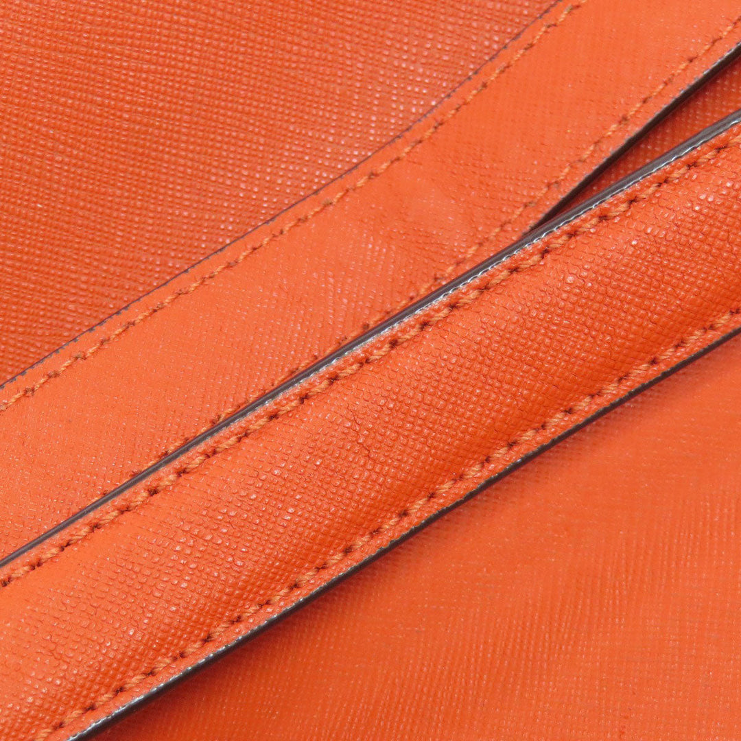 MICHAEL KORS Tote Bag PVC Orange logo Women Used Authentic