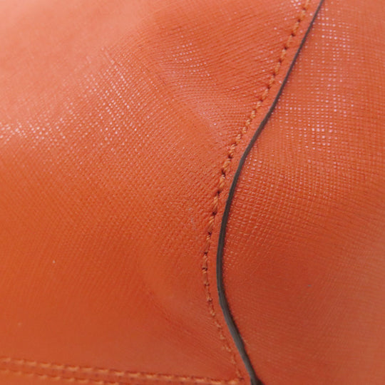 MICHAEL KORS Tote Bag PVC Orange logo Women Used Authentic