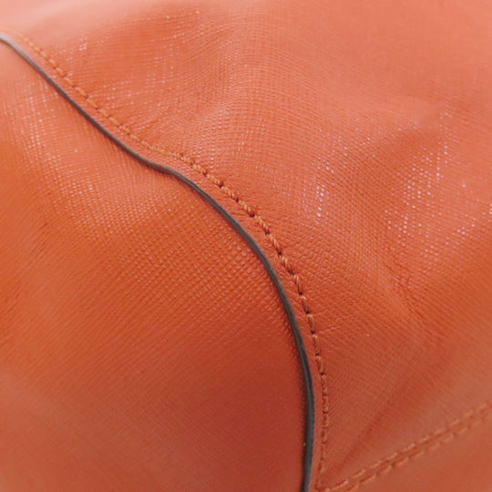 MICHAEL KORS Tote Bag PVC Orange logo Women Used Authentic