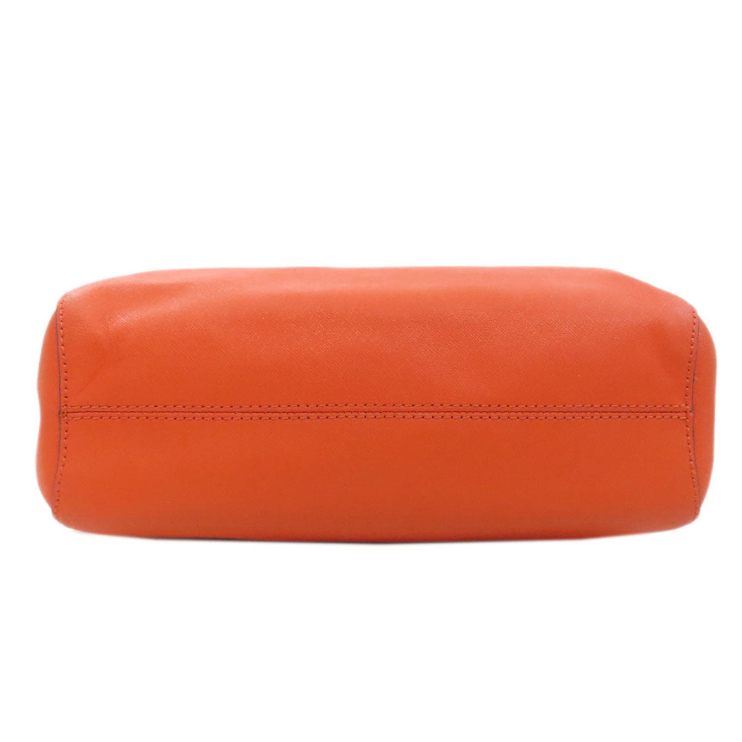 MICHAEL KORS Tote Bag PVC Orange logo Women Used Authentic