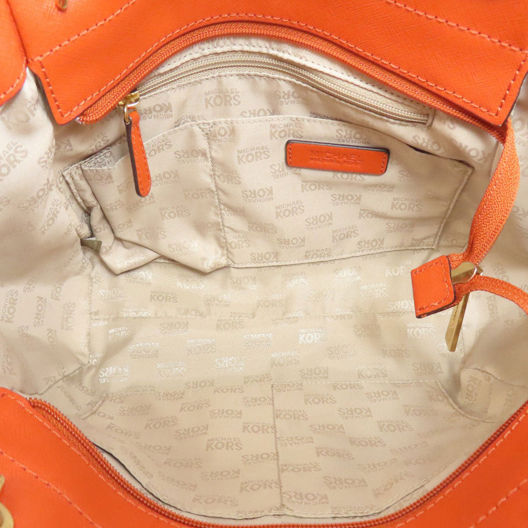MICHAEL KORS Tote Bag PVC Orange logo Women Used Authentic